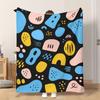 Fflannel Blanket 1pc Abstract Colorful Creative Art Soft Comfortable and Warm This Nap Blanket/sofa Blanket Is Suitable for All Se