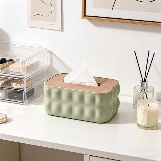 Taschentuchbox mit staubdichter, wasserdichter Abdeckung Moderner Stil Taschentuchbehälter für Zuhause, Büro, Badezimmer