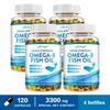Cápsulas de Aceite de Pescado Omega-3 de Alta Pureza, 1250 mg, Fórmula de Alta Potencia, Para Adultos, Apoya la Salud General