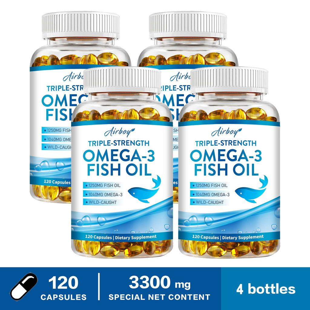 Cápsulas de Aceite de Pescado Omega-3 de Alta Pureza, 1250 mg, Fórmula de Alta Potencia, Para Adultos, Apoya la Salud General