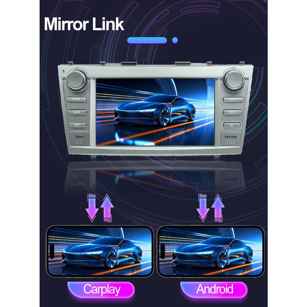 Autorádio 2Din Android 8PALCOVÉ Pro Toyota Camry XV40 2006-2011 Carplay Multimediální Přehrávač Stereo Autoaudio Hlavní Jednotka Navigace GPS 1+32GB