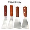Stainless Steel Cooking Shovel Wooden Handle Pancake Shovel Frying Steak Shovel Barbecue Tool Teppanyaki Kitchen Accessories