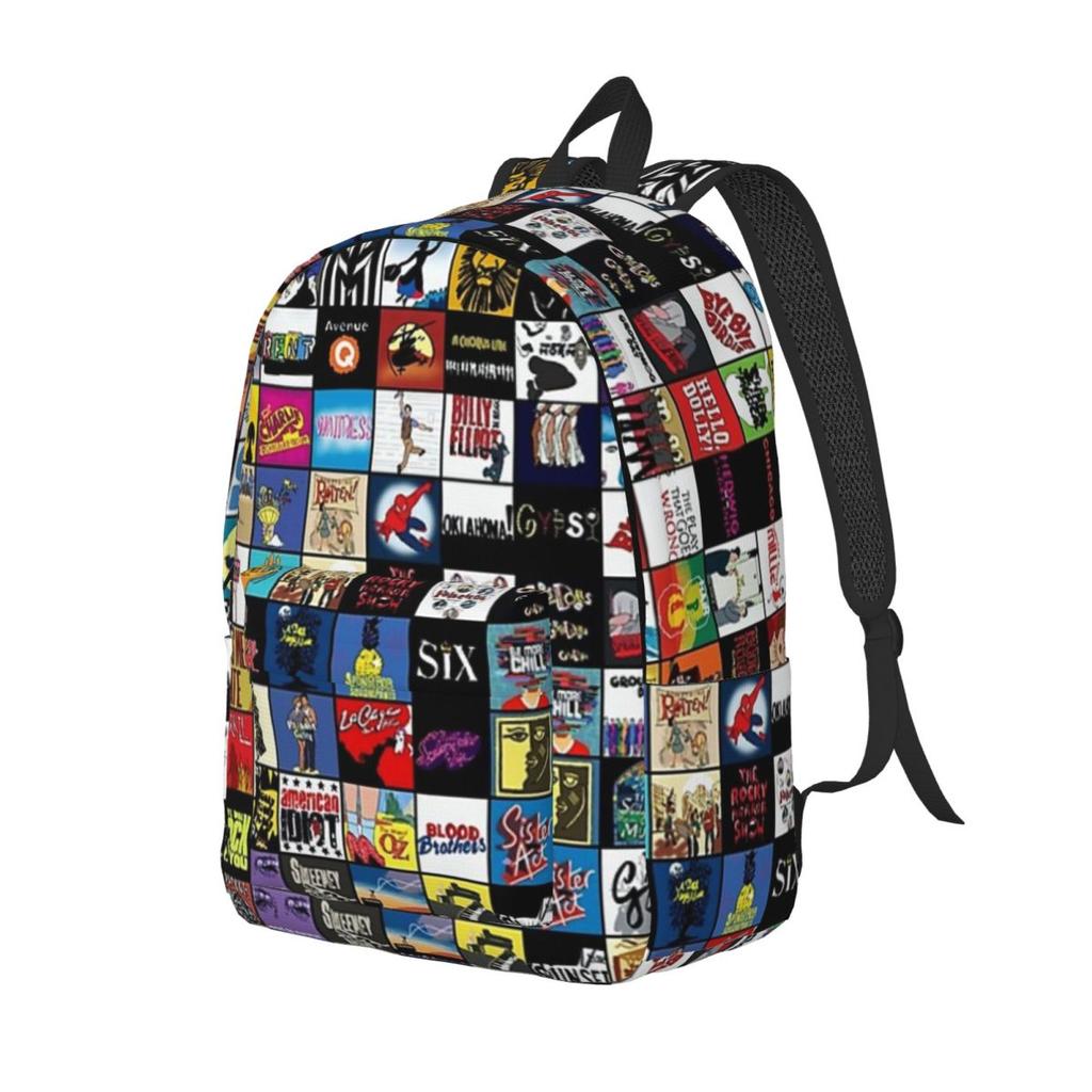 Broadway Musical Theatre Logos - Hand Drawn Backpack Hot Sale Daypack Children BookBag School Bag Shoulder Bags for Men Women
