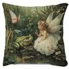 1pc Pillow Cover, Single-Sided Short Plush Pillowcase – Vintage Art of Frog And Fairy, Traditional