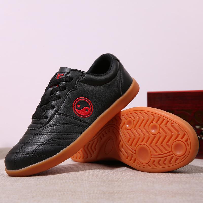 women's leather beef tendon soles spring and summer men's martial arts shoes Tai Chi practice sports shoes wear-resistant competition activities