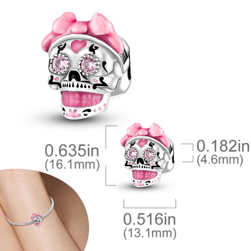 New Halloween Pumpkin Skull Witch Charm Bead Copper Fit Original Charms Bracelet Pendants Halloween Gift Diy