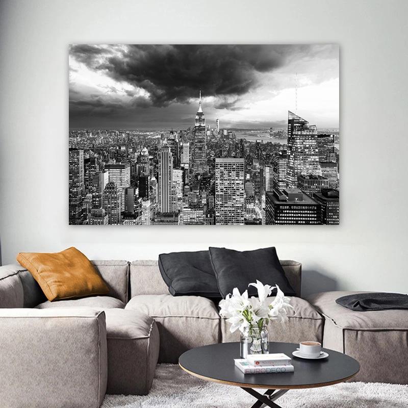 New York City Manhattan Posters Night Views Decorative Painting Wall Art Pictures Living Room Building Canvas Prints Home Decor