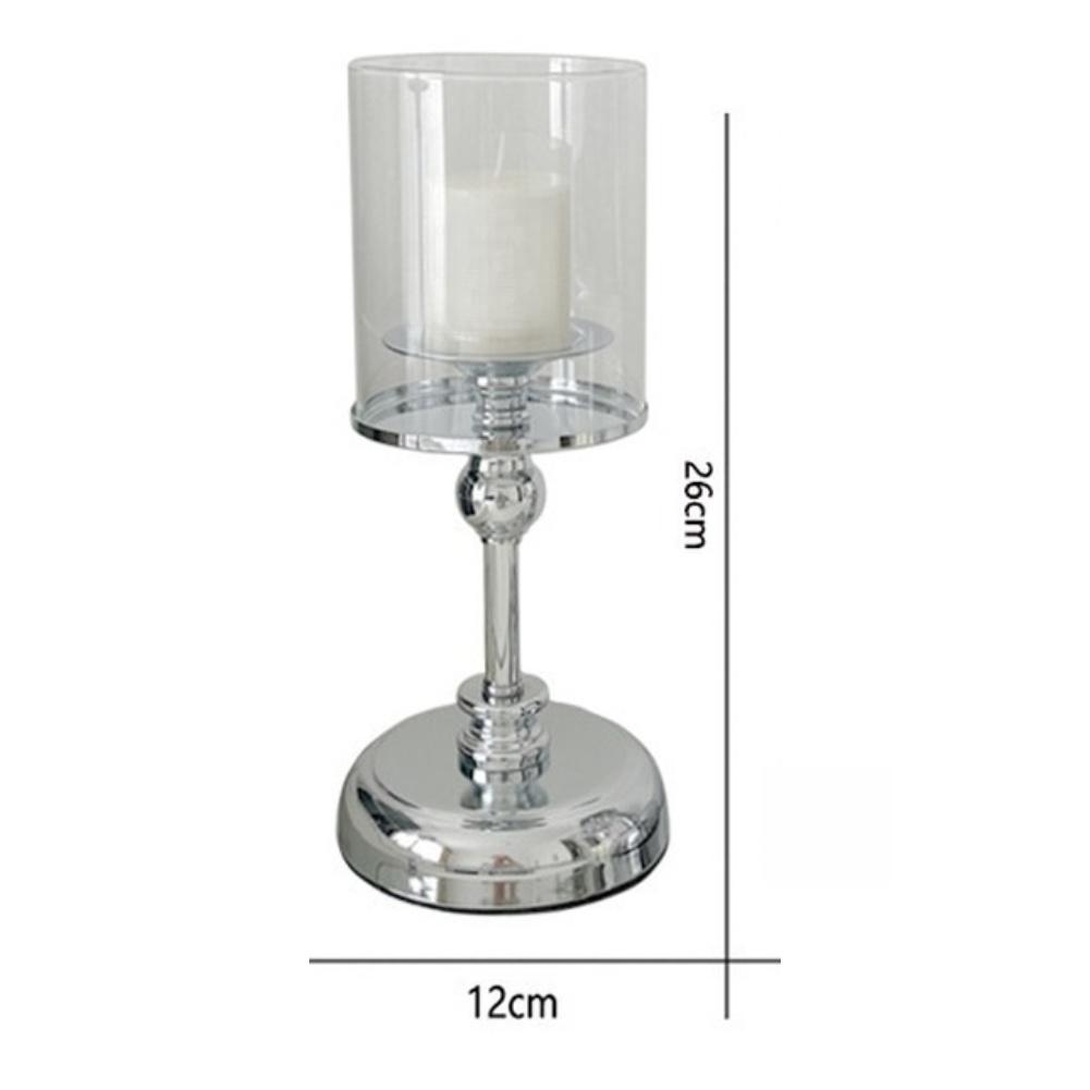 

1/3Pcs Vintage Glass Candle Holders Set Elegant Iron Base Replacement For Home For Cafes Model Homes Decoration