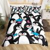 Cartoon Penguin Bedding Set Full King for Girls Boys Kids Room Dorm Funny Animal Printed Comforter Cover Penguins Bedding Set