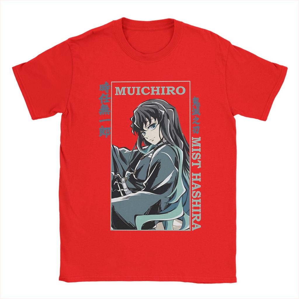 Demon Slayer Muichiro Tokito T Shirt  Wind Breather Anime Pure Cotton Clothes Short Sleeve Crew Neck Tees Plus Size T-Shirts