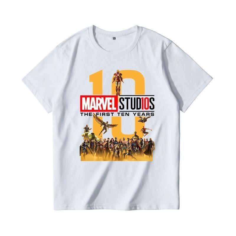 2025 Marvel Avengers Potlačené Spoločné Tričko Pánske a Dámske Letné Americké Nové Veľké Veľkosti Voľné Bežné Trendy Krátkorukávový Vrchný Diel