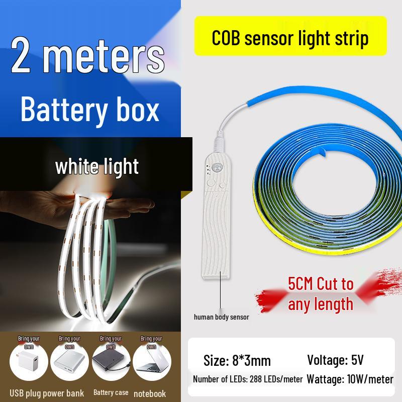 USB Rechargeable Motion Sensor LED Strip Light: Ultra-thin, Self-Adhesive, Wireless Night Lighting