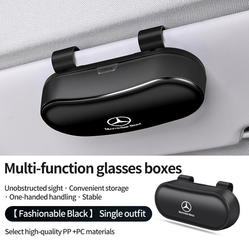 

Car Sun Visor Glasses Box Portable Sunglasses Eyeglass Case for Mercedes Benz B/C/E/S Class A Class C200L GLC GLK CLA GLA W201