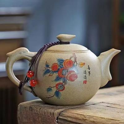 Exquisite Ceramic Tea Pot China Classics Coarse Pottery Teapot Handle Ceramics Teakettle Balck Green Purple Clay Raw Ore Tea Set