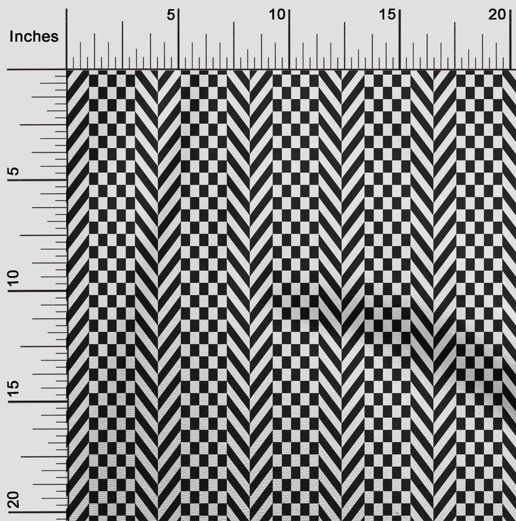 oneOone Georgette Viscose Black Fabric Check Sewing Craft Projects Fabric Prints By Yard 42 Inch