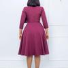 Women's Summer New Round Neck Solid Color Temperament Big Swing Dress