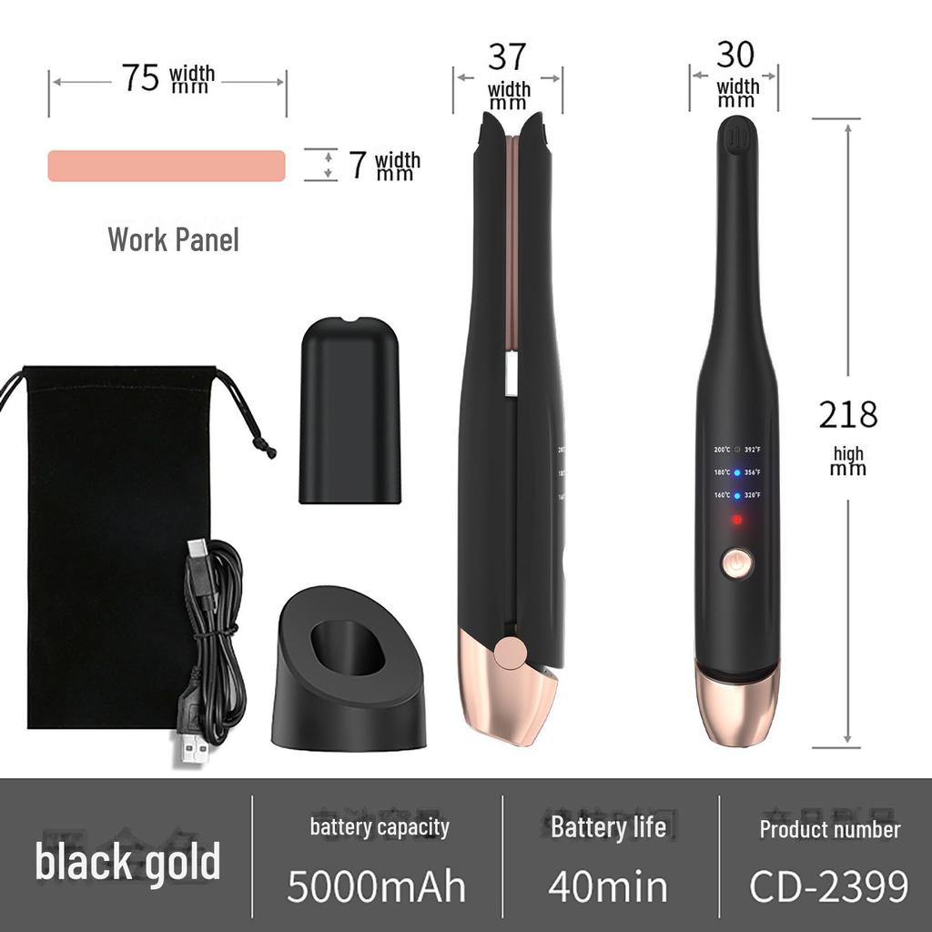 Portable Dual-Use Wireless Hair Straightener with Japanese and Korean Design