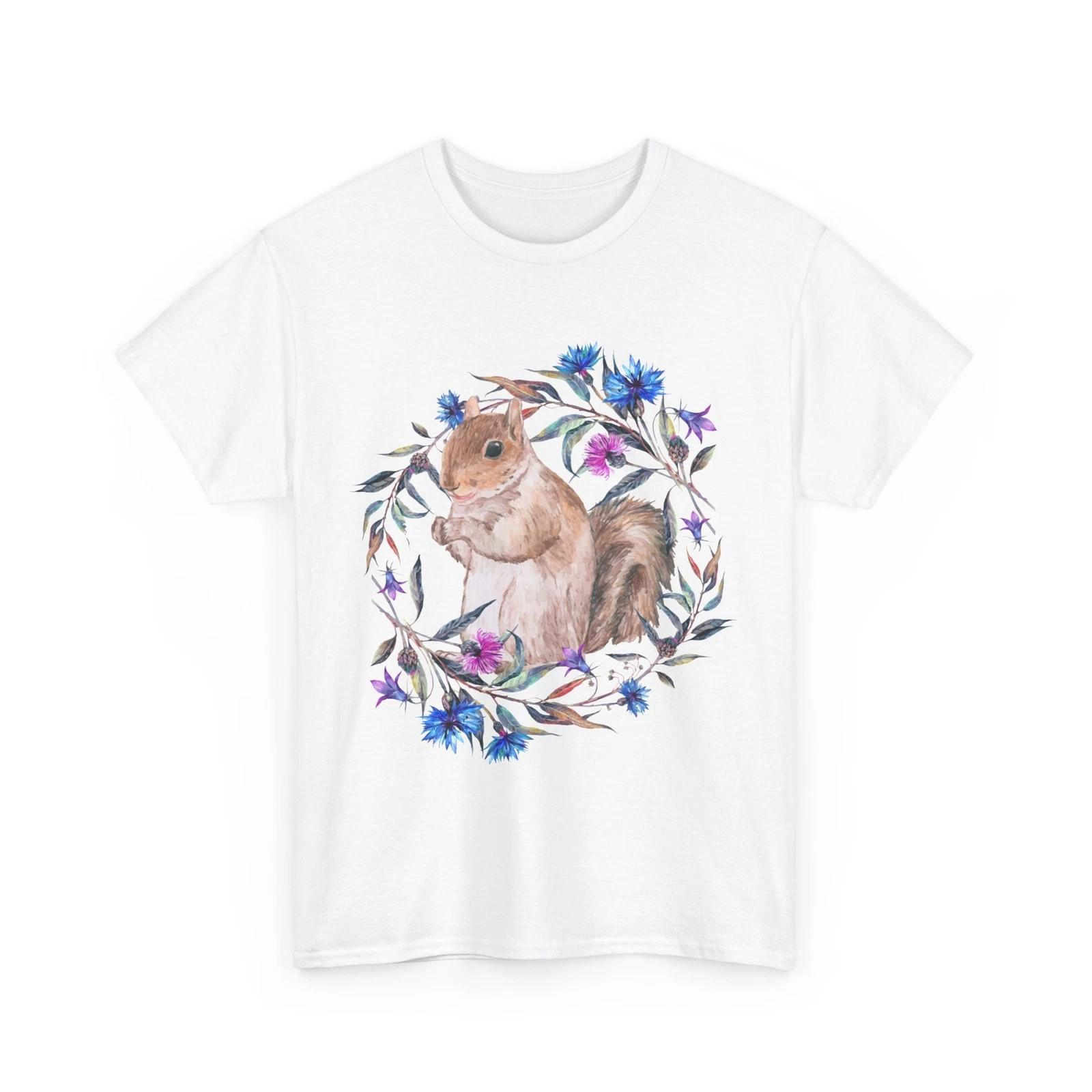Squirrel Shirt, Flowers Squirrel Animals Rodents Lovers Women Men Cute Shirt S