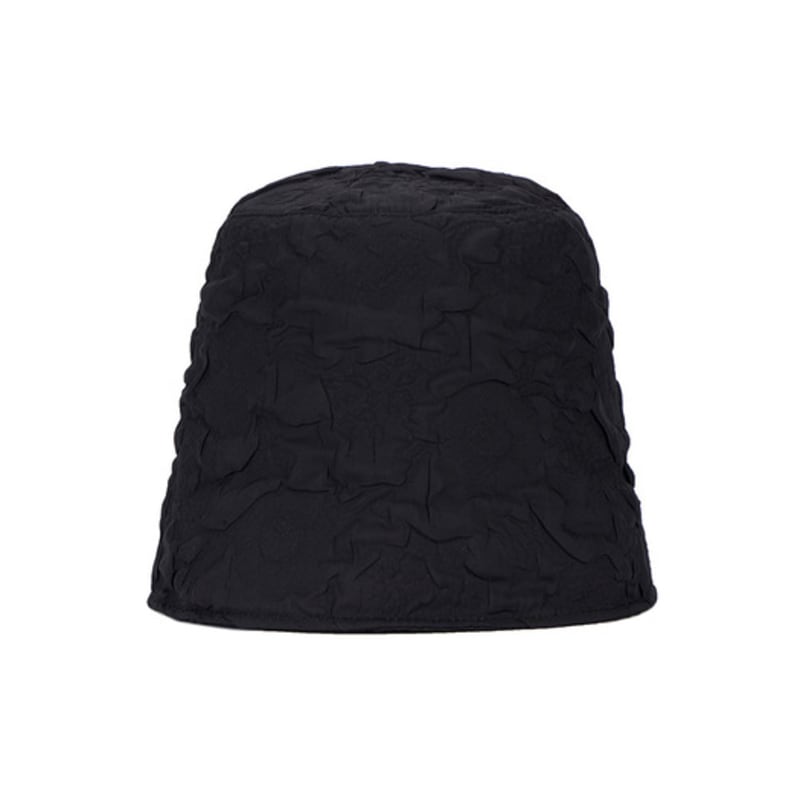 VARZAR Embo Long Label Drop Bucket Hat Black