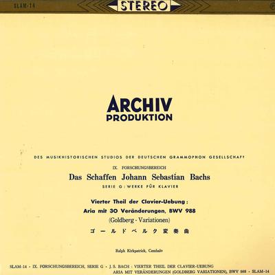 LP Record RALPH KIRKPATRICK(CEMBALO) - Bach/Goldberg Variationen SLAM14 NIPPONGRAMOPHON 1958 Japan Classical Used