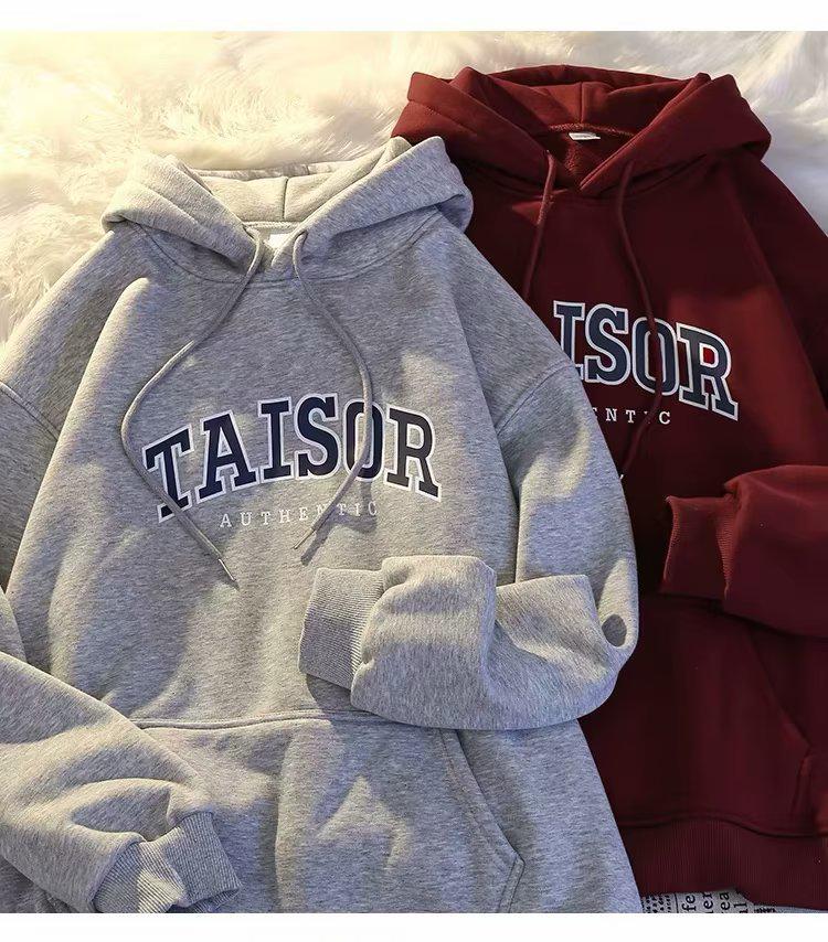 Boys' Hooded Velvet-Lined Sweatshirt - Autumn/Winter Loose Fit, Trendy Lazy Style Sports Jacket