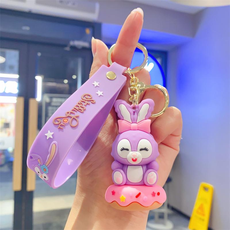 Cartoon Cute Cute Drag Bunny Pendant Car Keychain Children's Toys Small Gifts Doll Machine Accessories