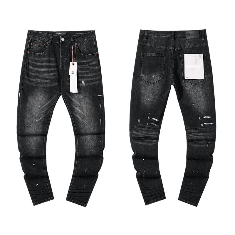 

Европейские и американские фиолетовые зауженные мужские модные джинсы люкс с легкой эластичностью 30