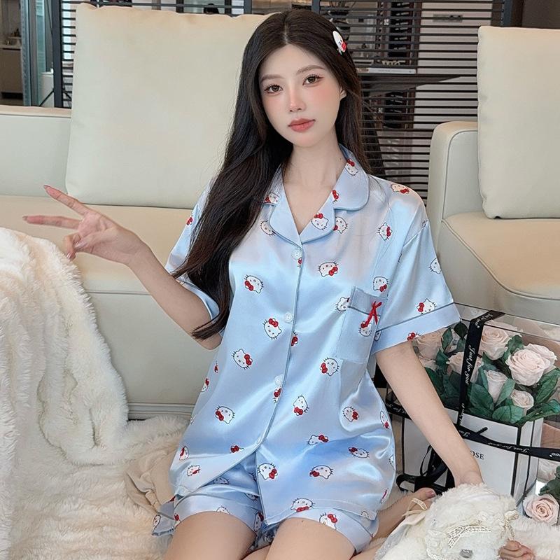 Premium Summer Small Fresh Short-Sleeved Shorts Sweet And Cute Loungewear Student Dormitory Suit Can Be Worn Outside