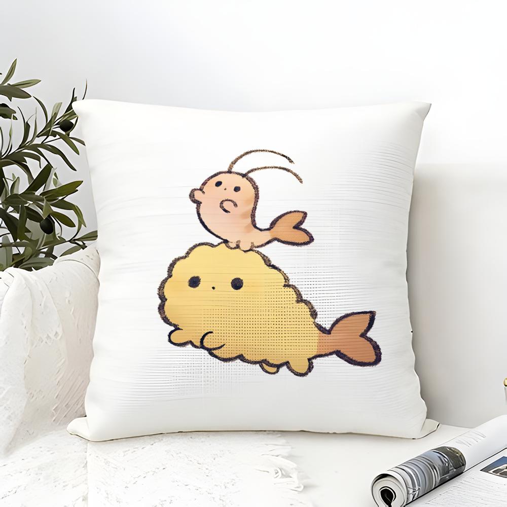 Cute Cartoon Animal Companion Patterns Pillow Case Cotton Linen Fabric Square Zipper Pillowcase Home Decorative Living Room
