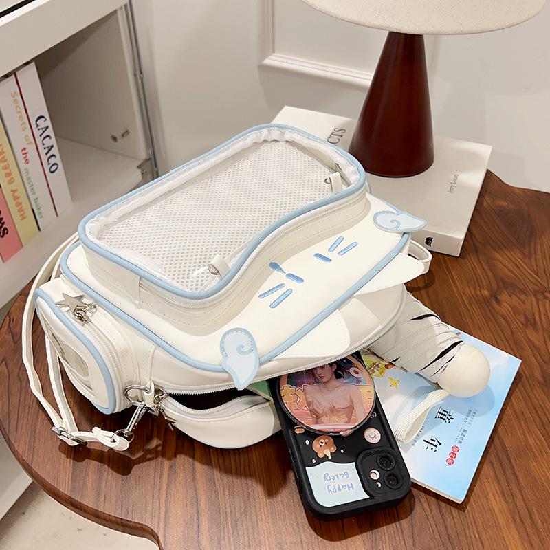 Spicy Girl Mecha Meow Itabag: Cute, Versatile College Shoulder and Crossbody Backpack