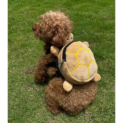 Durable Pet Self Carry Backpack Turtle Shape Bag Adjustable Belt Puppy Backpack Cartoon Portable Harness Dog Outdoor Snack Bag