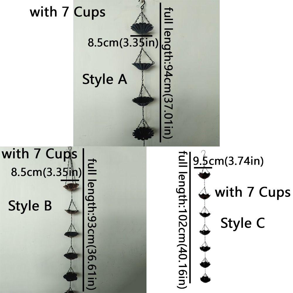 Japanese Style Rain Chain for Gutters 7 Cups Eaves Water Drainage Chain  Landscape