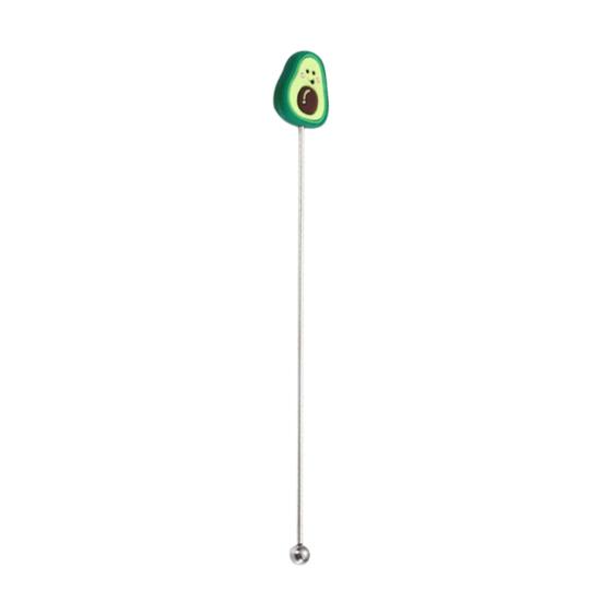 Cocktail Stir Stick Stainless Steel Cocktail Mixing Stick with Durian Pineapple Strawberry Watermelon A