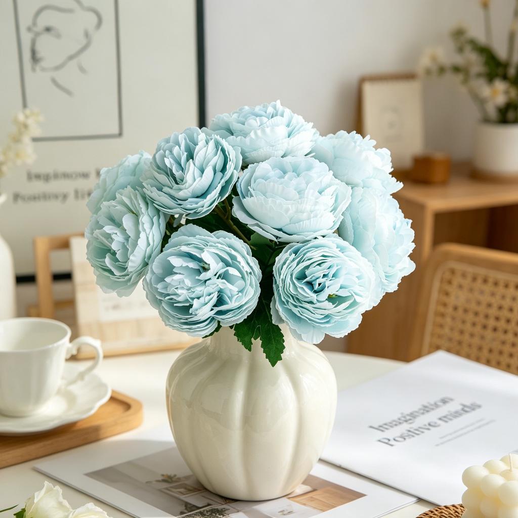 5/10pcs Artificial Flowers Silk Peony Wedding Bridal Bouquet Outdoor Garden Home Living Room Table Decora DIY Gifts Vase Wreath
