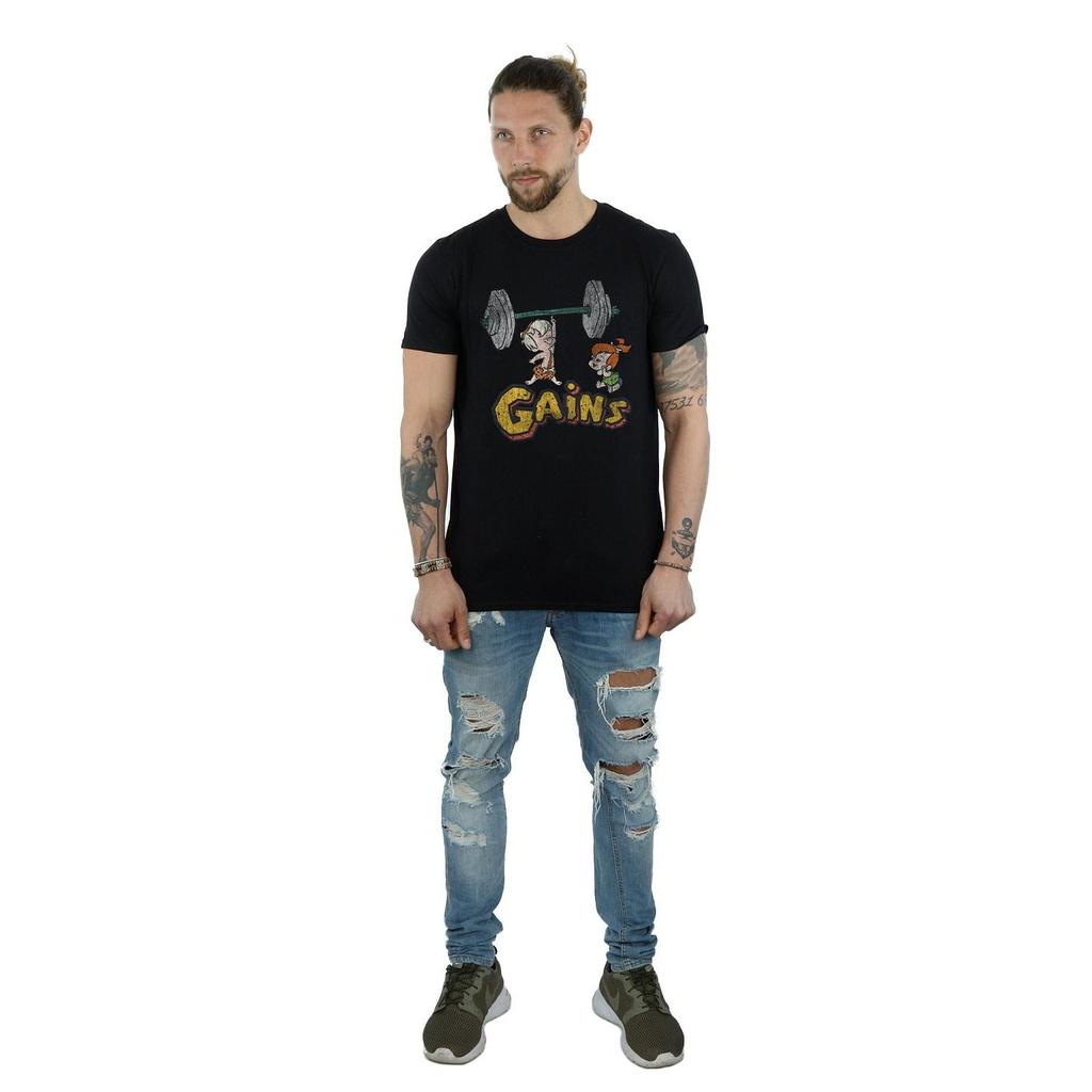 The Flintstones Mens Bam Bam Gains Distressed T-Shirt