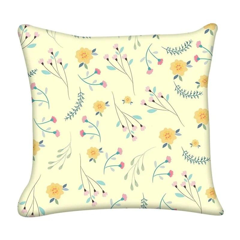 45X45CM Modern Watercolor Floral Print Pillowcase Living Room Sofa Office Seat Car Cushion Cover Home Decor  Wholesale