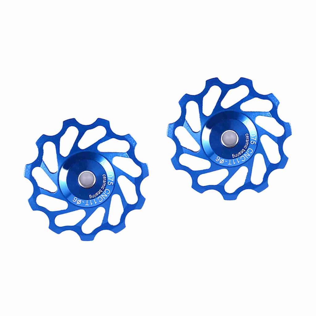 2pcs Ceramic Pulley Aluminium Alloy Rear Derailleur Guide Roller Part Accessory For MTB Bike