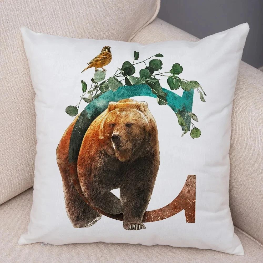 Cartoon Animal Letter Decorative Pillowcase Car Ornaments Office Living Room Sofa Home Pillowcase