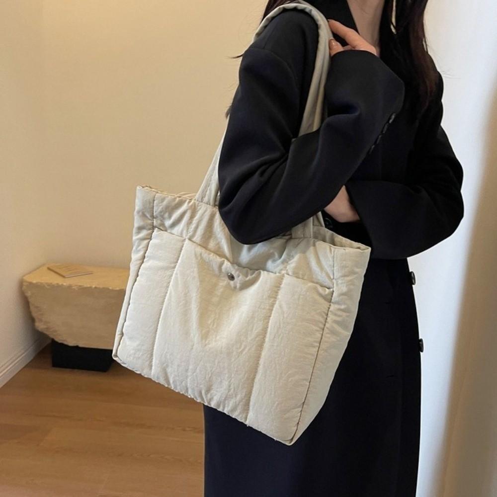 Fashion Puffer Shoulder Bag Large Capacity Women Cloud Tote Bag Lady Laptop Handbags  Daily Commute