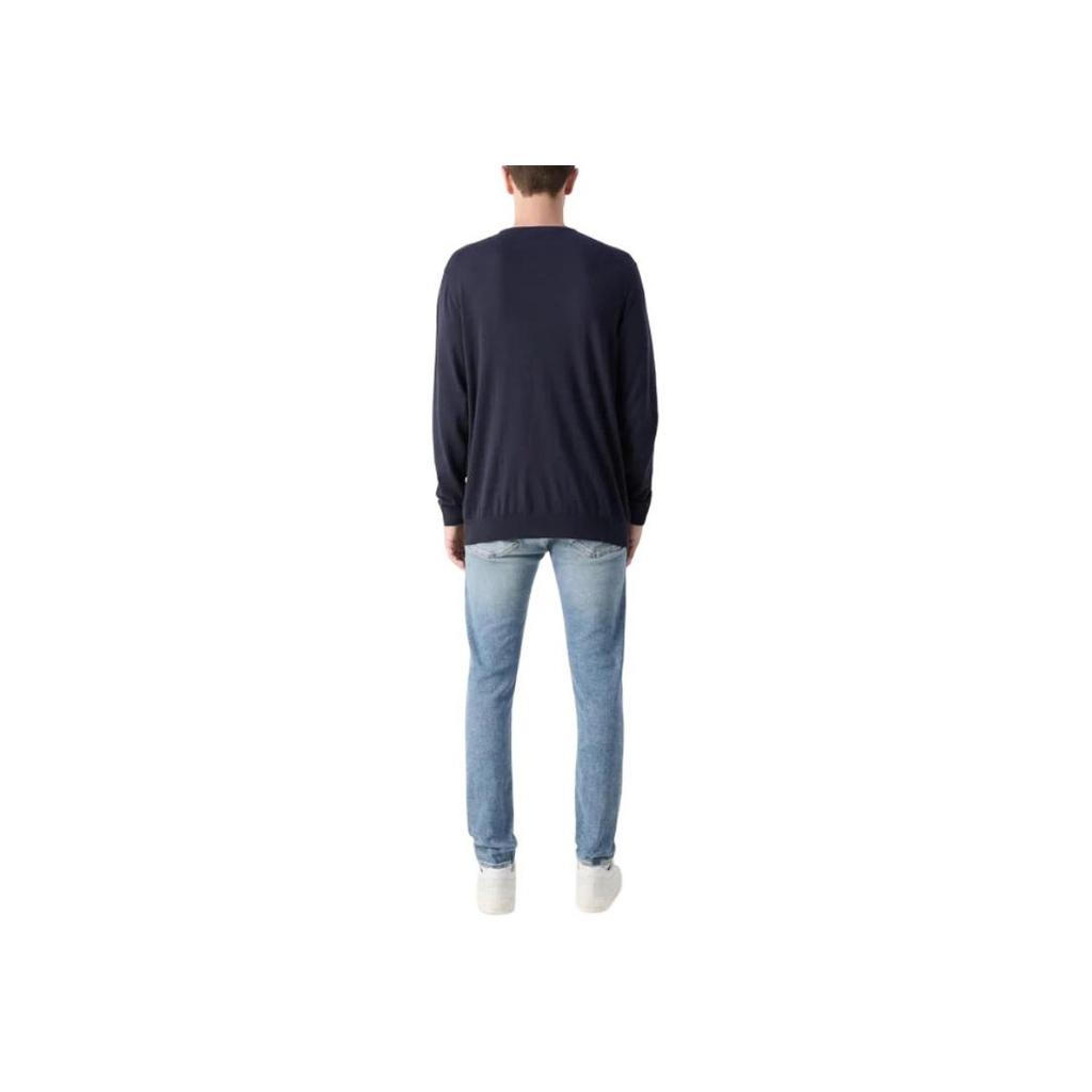 Calvin Klein Letter Round Neck Pullover Long Sleeve Sweater Men Sweater Navy-Blue K10K113549-CHW