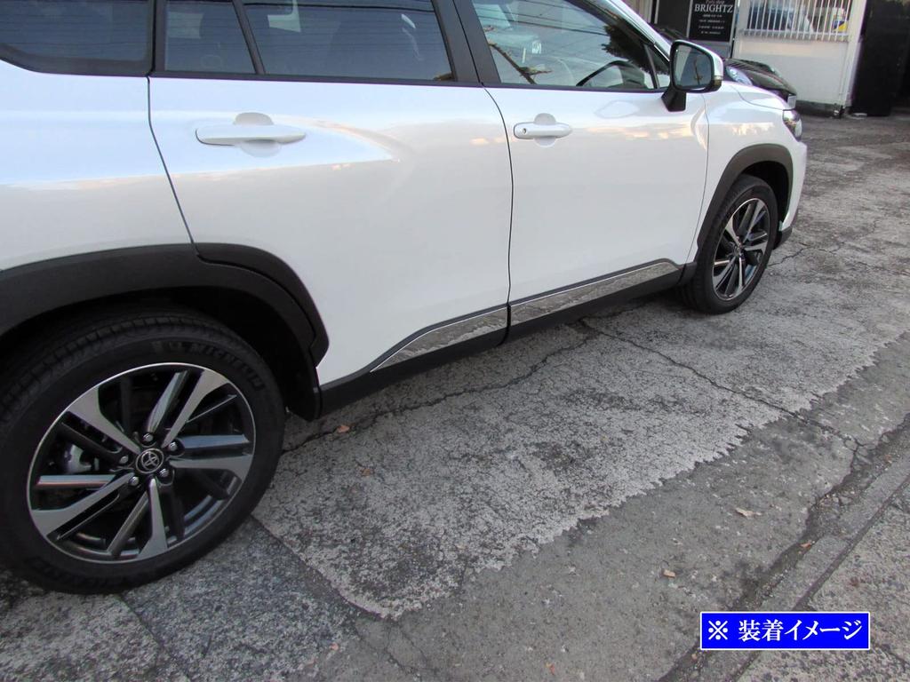 BRIGHTZ Finish Stainless Steel Plated Side Door Under Molding for Toyota Corolla Cross ZVG15 Ultra-Mirror (4-Piece Set) (2010, 2011, 2015)