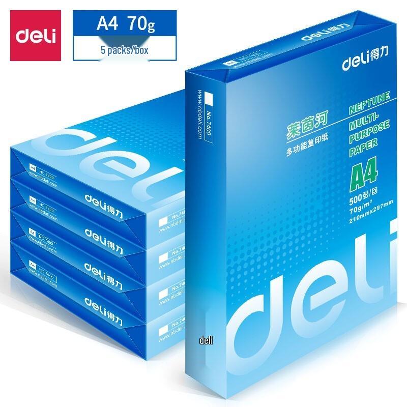 Deli Rhine A4 80gsm Copy Paper, 5-Pack (2500 Sheets)