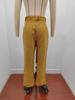 2025 Autumn Women's High Waist Corduroy Pants - Solid Color, Loose Straight Leg