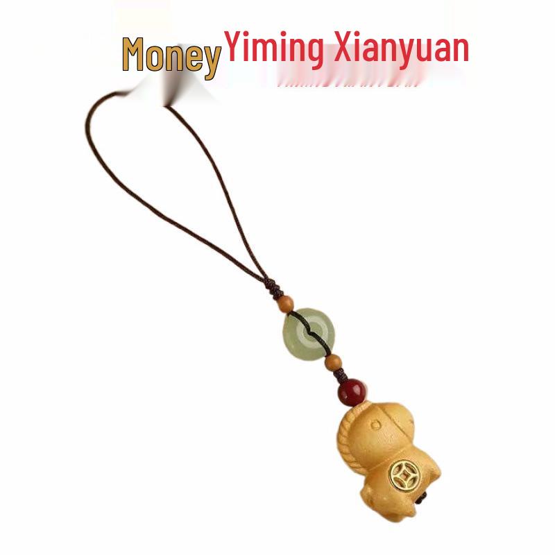 

Rosewood Horse Pendant with Plum Blossom Charm Necklace