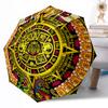 Aztekenkalender-Scheibe Outdoor Automatischer Regenschirm Kompakt 8-Rippen Leicht Langlebig Täglicher Begleiter Regenschirm Outdoor-Accessoire Stilvolles Geschenk für Frauen