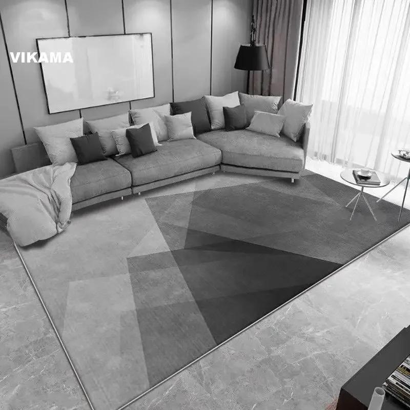 Nordischer Schlichter Kristall-Samt Teppich Wohnzimmer Schmutzabweisend Schlafzimmer Sofa Couchtisch Matte Schlafzimmer Bettseite Rutschfeste Matte