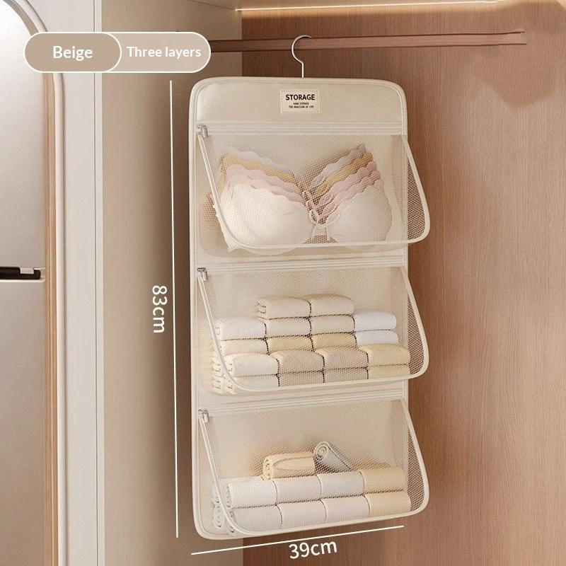 Wall-Mounted Storage Hanging Bag Visible Mesh Storage Bag For Student Dormitories, Bedrooms, Wardrobes, Underwear, And Socks