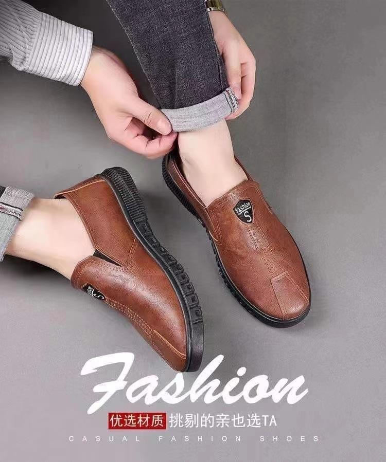 Spring men's shoes leather surface new sports shoes men's casual shoes labor insurance soft sole men's shoes