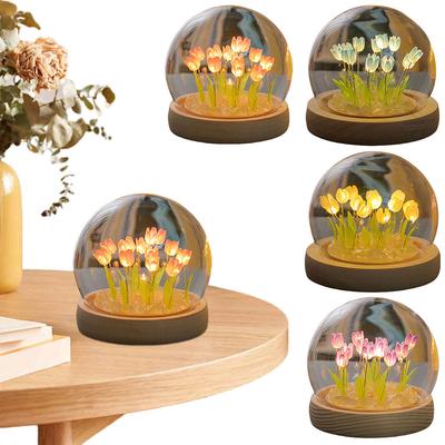 Künstliche Tulpenblume Nachtlicht Nachttischlampe LED-Nachtlampe Tischlampe Schlafzimmerdeko Weihnachts-Geburtstagsgeschenke