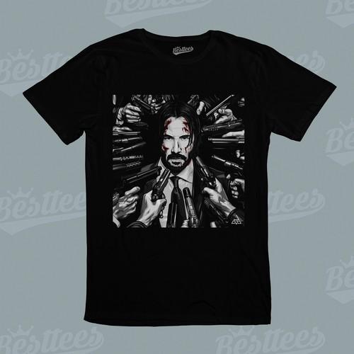 John Wick Baba Yaga Hitman Assassin Tactical Keanu Reeves Movie Cool Tee T-Shirt S разноцветный